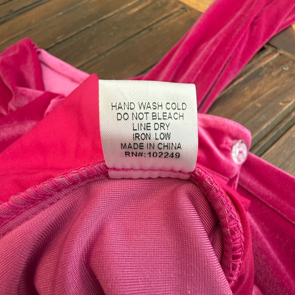 Skies Are Blue Hot Pink Velvet Wide Leg Pants High Rise NWT Womens Small - Picture 10 of 11